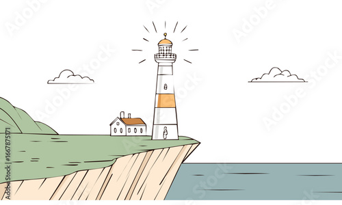 lighthouse and sea