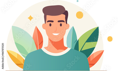 illustration of a man with a surfboard