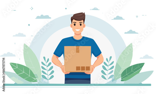 man with a house
