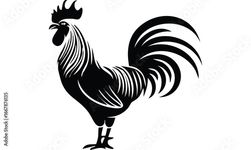 rooster isolated on white background