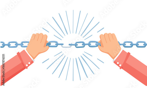 hands holding a chain