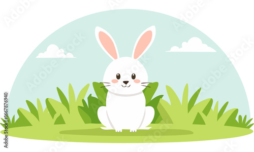 easter bunny with eggs