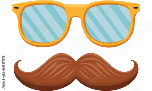 mustache and glasses