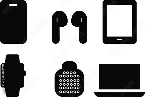 Electric device icon set, vectors of technology and gadget power and electronic equipment vector bundle, household and digital icons for modern lifestyle concepts, suitable for mobile app, and website