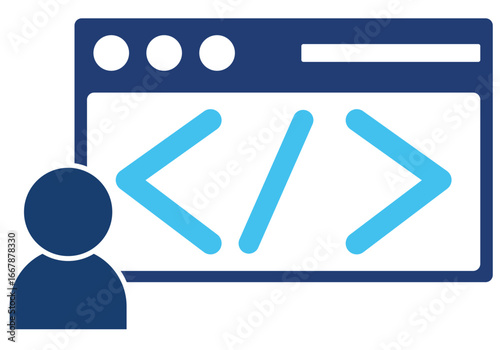 Web developer vector icon ( freelance icon )