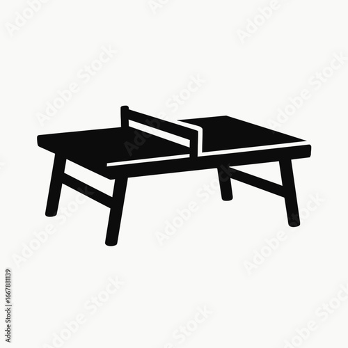 Modern Black Table Tennis Table with Foldable Design in Bright White Background