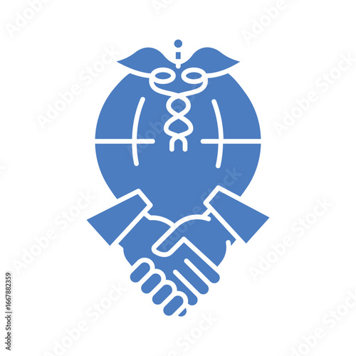 international cooperation color flat icon for digital and print projects.