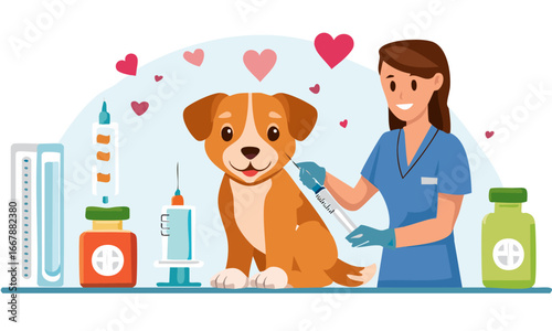 vet and dog
