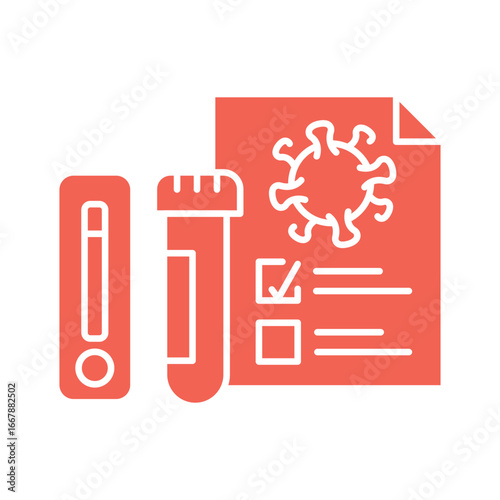 Virus testing and diagnosis color flat icon for digital and print projects.