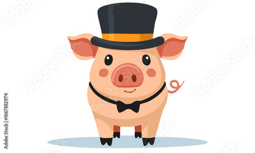 pig with hat