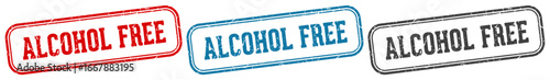 alcohol free stamp. alcohol free rectangular stamp set isolated on white background