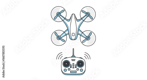 Modern unmanned aerial vehicle controlled by a remote device for outdoor and aerial photography applications