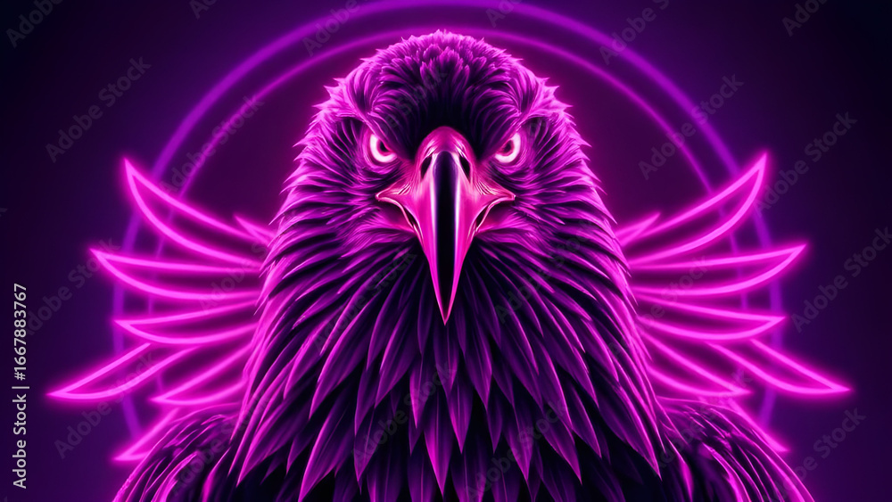 Obraz premium Neon Eagle Portrait