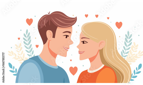 young couple kissing