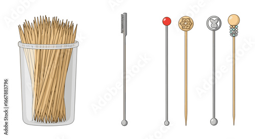 Elegant cocktail skewers and natural wood toothpicks enhance your entertaining experience