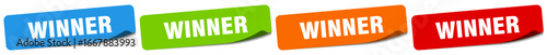 winner sticker. winner sticker set on white background