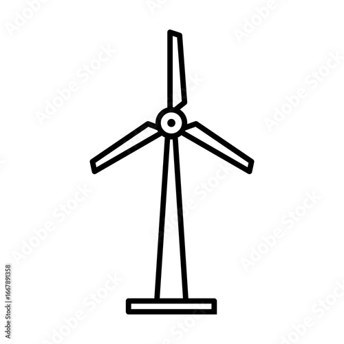 wind turbine line icon with editable stroke