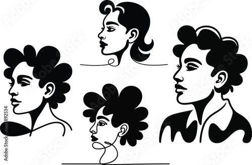Vintage Hairstyle Illustrations Retro Hair Sketches for Design Inspiration