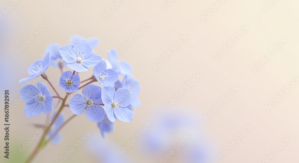 Fototapeta premium Blue forget-me-not flowers on stem
