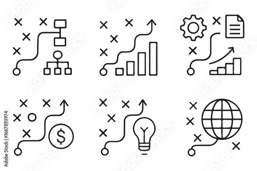 Business and Strategy Icons Set - Line Series - Editable Stroke
