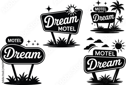 Retro Motel  Dream Sign Designs Vintage Graphics