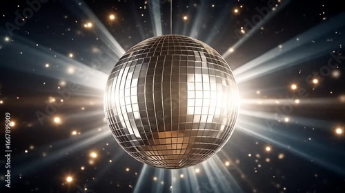 Mirrored disco ball hanging down