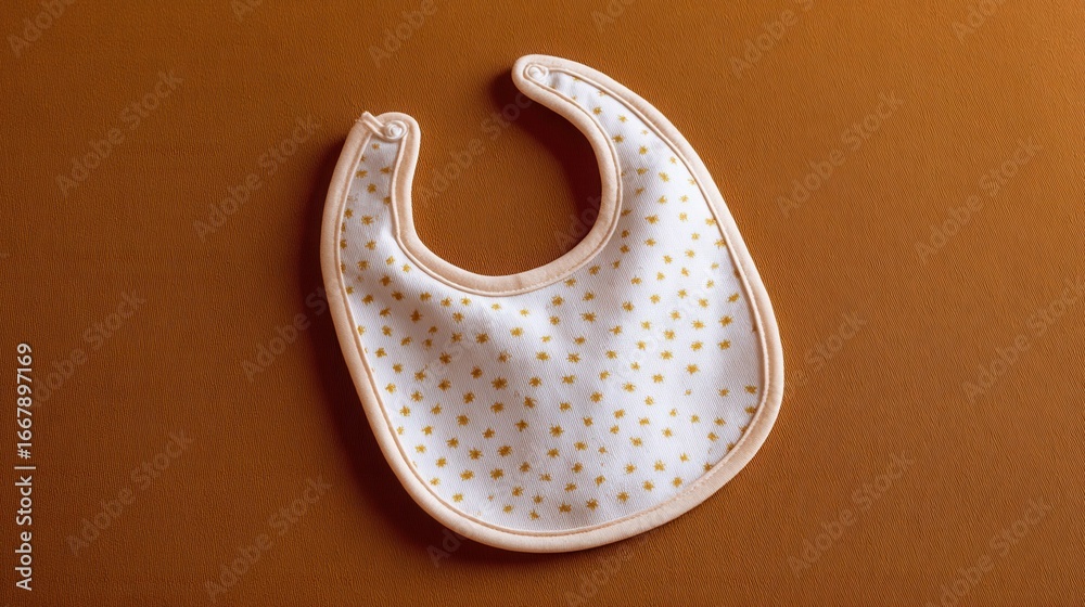 Fototapeta premium Soft Baby Bib with Minimalist Pattern and Snap Closure for Infants