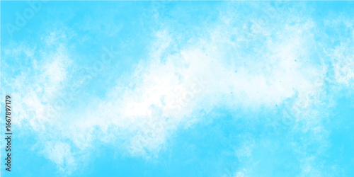 Watercolor illustration art abstract blue grunge watercolor painting cloudy sky background. Soft and clear blue watercolor cloudy sky texture blue white paper background. Soft watercolor cloudscape.