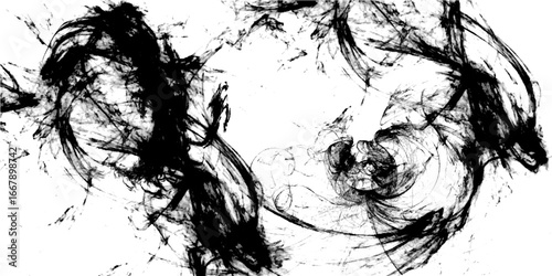 Overlay over any design to create interesting effect and depth. Rustic grunge vector texture with grain and stains. Abstract grunge texture with irregular black ink splatters on a white background.