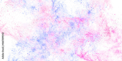 Abstract pink and blue watercolor splash background. Soft pastel paint texture on white. Modern creative ink wash vector illustration for wallpaper.