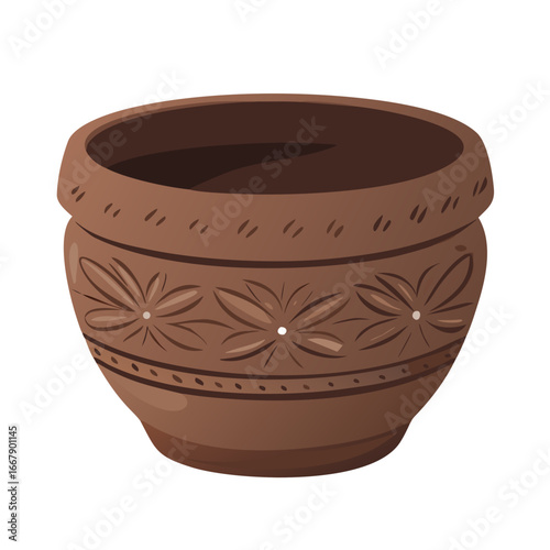 ceramic pot isolated on white