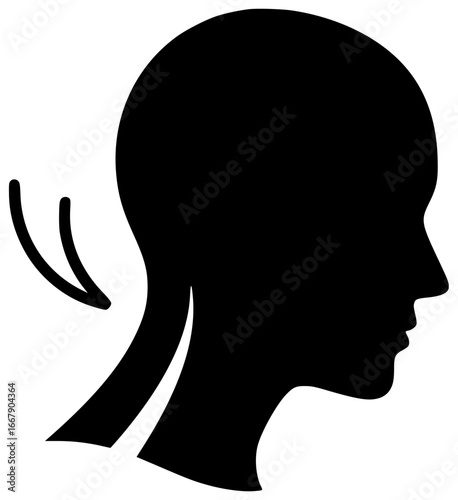 Human neck stretching and rotating with flexing curling tilting twisting moving turning extending freely always daily
