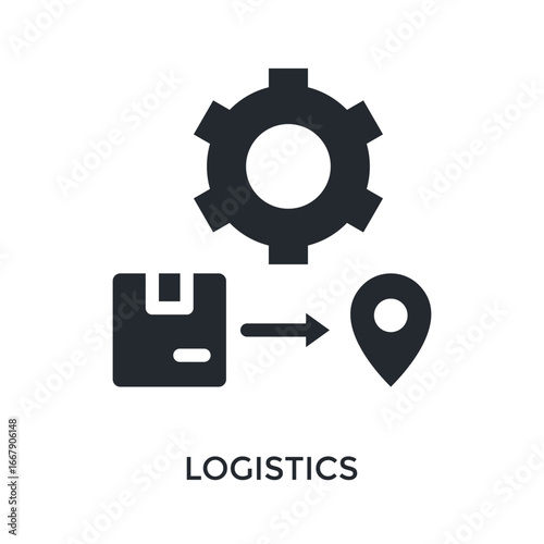 Logistics Icon Glyph Style. Vector Illustration For Graphic Design