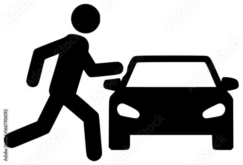 Women driving cars and little kids playing with happy people running around big vehicles