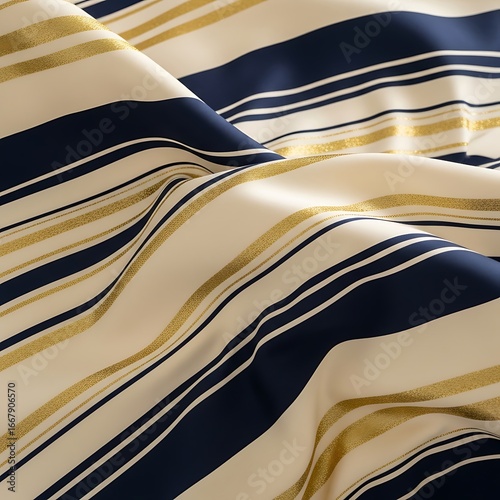 Striped fabric with gold accents