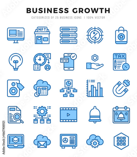 Business Growth icon pack for your website. mobile. presentation. and logo design.