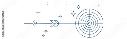 Arrow hitting bullseye on target, symbolizing achievement and success
