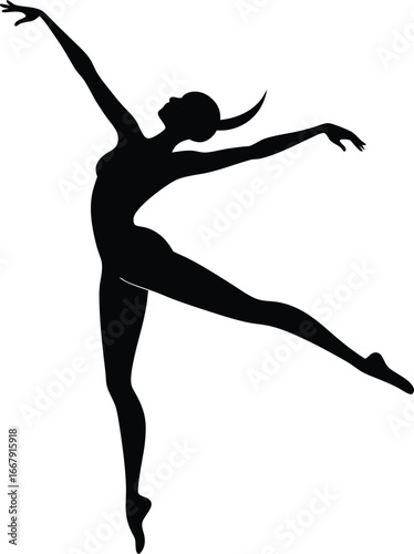 Ballet Dancer Mid Jump With Bent Knees