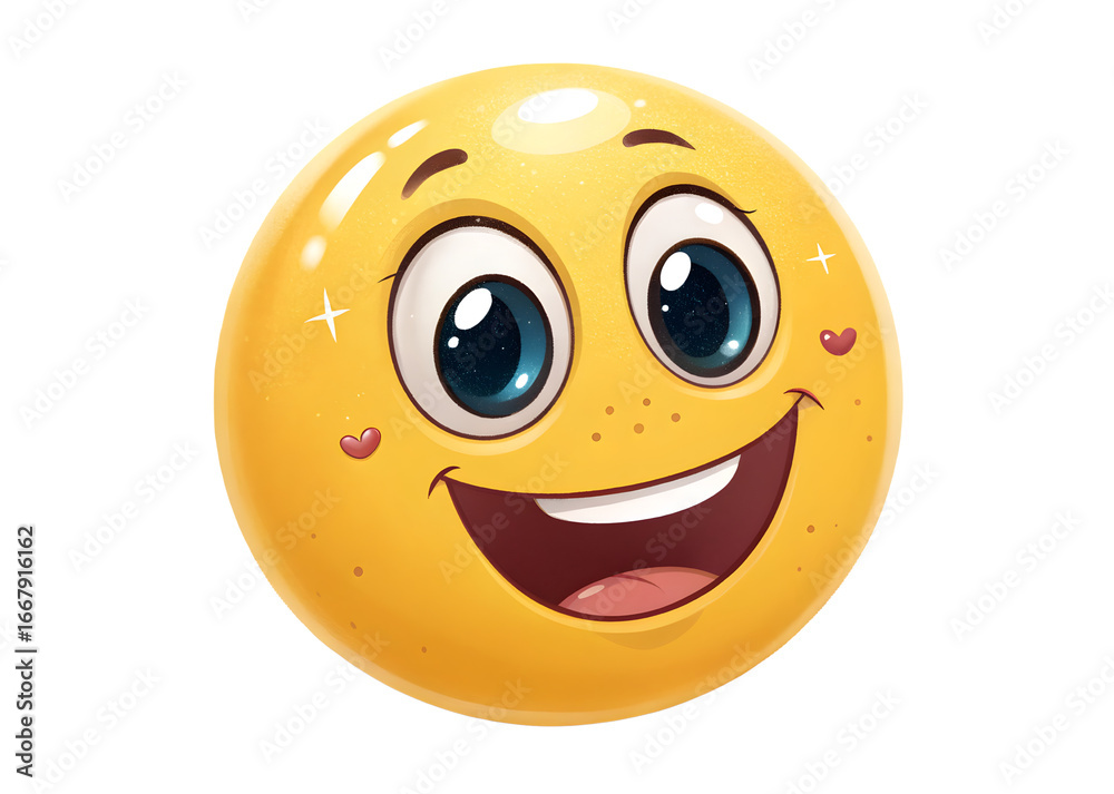 Fototapeta premium Happy smiley face isolated on white background