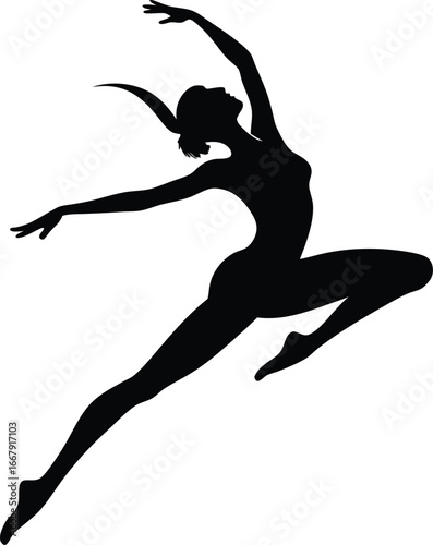 Ballet Dancer Performing Saut De Chat Jump