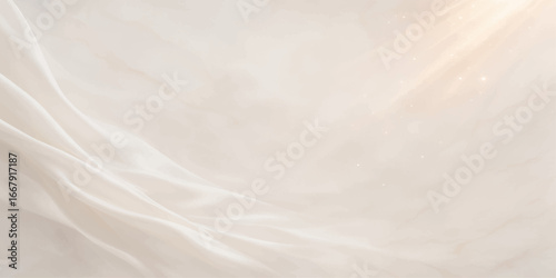 Light, crumpled white silk fabric with a soft, textured surface