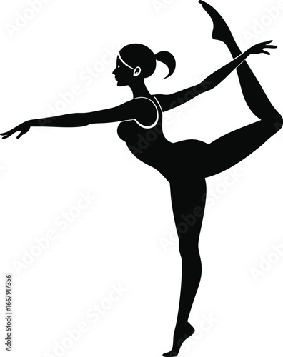 Ballet Dancer Stretching Leg To Side