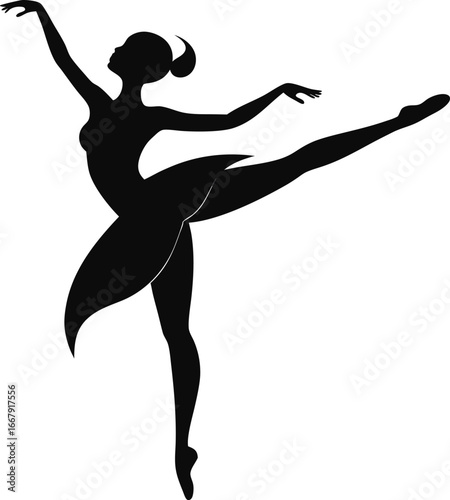 Ballet Dancer Stretching Sideways Elegantly
