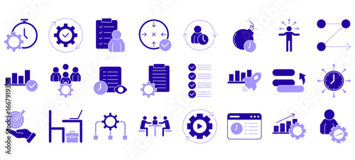 Set of productivity Icons or symbols Vector fully editable file.