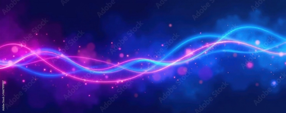 Fototapeta premium Flowing blue and purple light trails, dynamic abstract background, texture, mystical, lines