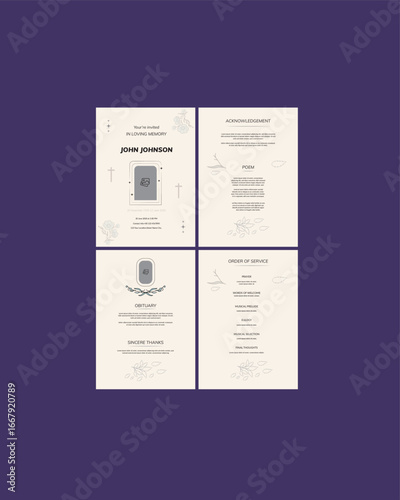 Funeral Program Memorial Service Obituary Layout