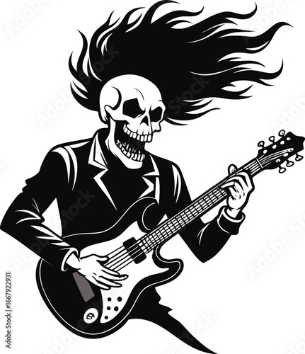 Skeleton Guitarist Mid Strum