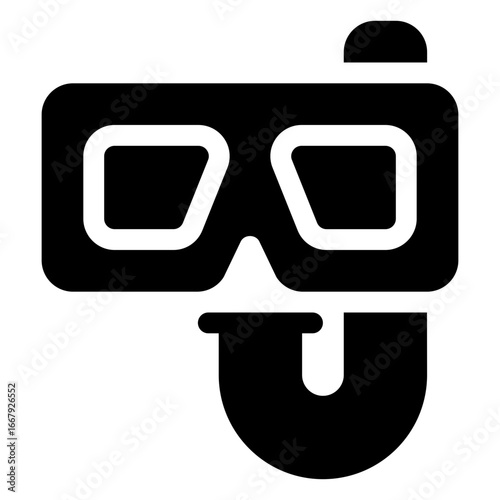 icon snorkeling with style glyph