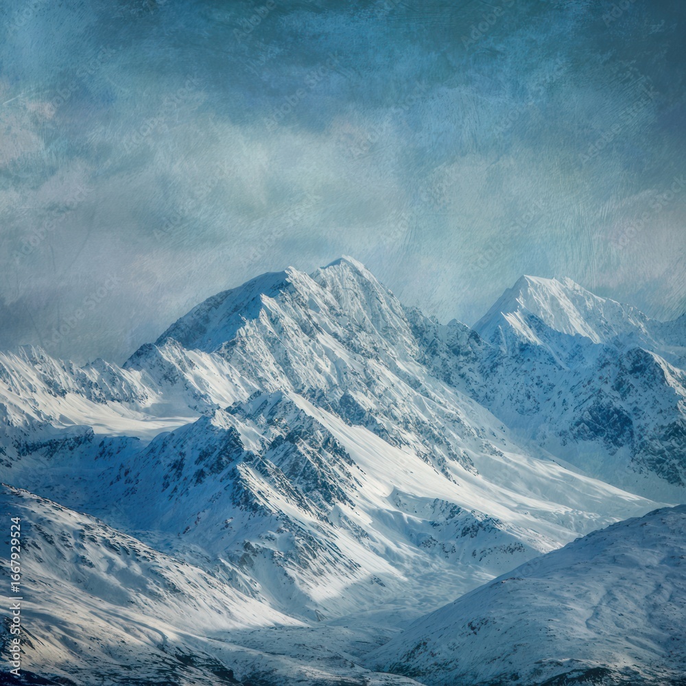 Obraz premium textured snowy peaks Alaska range