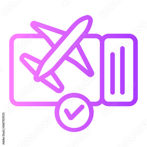 Plane ticket gradient icon